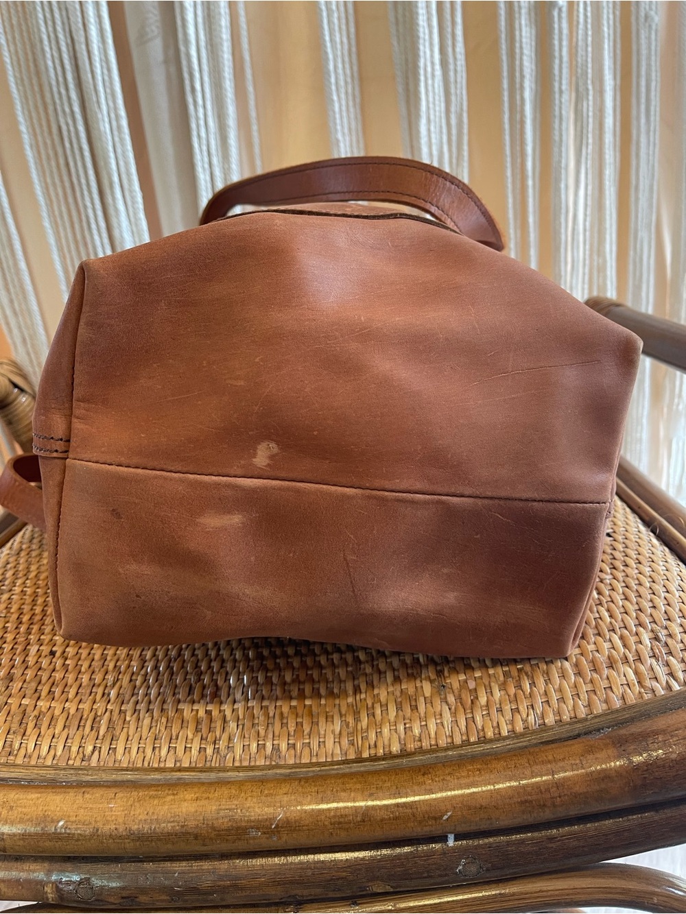 Parker Clay Leather Tote bag Rust Brown classic Open Top design - Picture 11 of 16